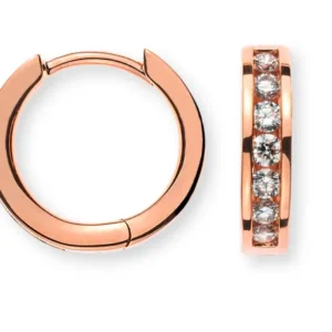 Kreolen Rotgold 750 mit 14 Brillanten H SI 0.31 ct.