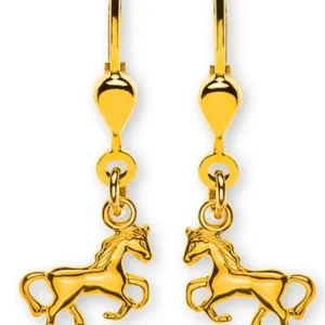 Ohrhänger Pferd Gelbgold 750 mit Brisur