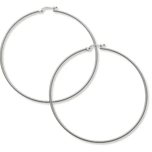 Creolen Weissgold 750 Runddraht 60mm