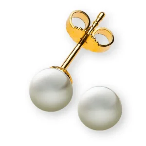 Perlohrringe Gelbgold 750 SWZperle Weiss 5.5-6.0mm