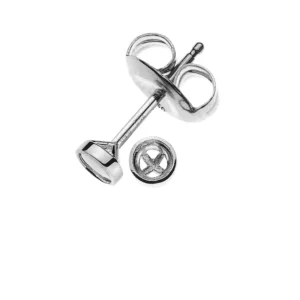 Solitär Ohrstecker Rohling Zargenfassung Weissgold 750