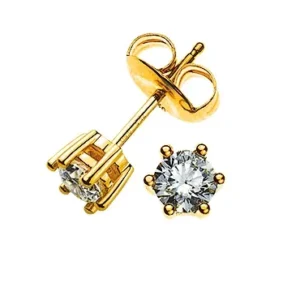 Solitär Ohrstecker Gelbgold 750 0.25ct.