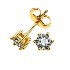 Solitär Ohrstecker Gelbgold 750 0.34ct.