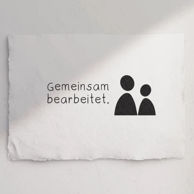Stempel 'Gemeinsam bearbeitet' Figuren - Schulstempel