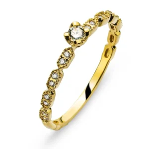 Ring Gelbgold 750 mit 16 Brillanten 0,08 ct.