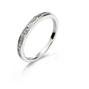 Ring Weissgold 750 mit 10 Baguette-Diamanten H SI 0.27 ct.