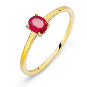 Ring Gelbgold 750 mit Rubin 0.40 ct.