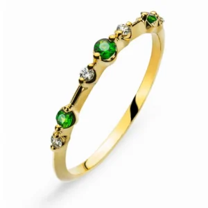 Ring Gelbgold 750 mit Smaragden und Brillanten