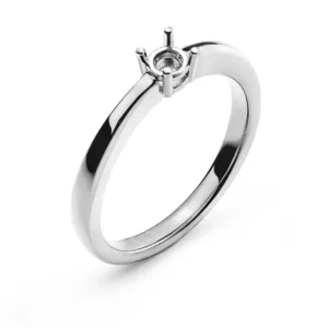 Solitär Ring 4-Griff Fassung Weissgold 750 für 0,20 ct.