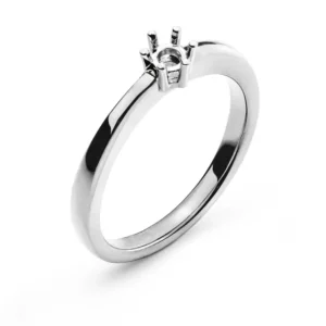 Solitär Ring Rohling 6-Griff Fassung Weissgold 750 für 0.20 ct.