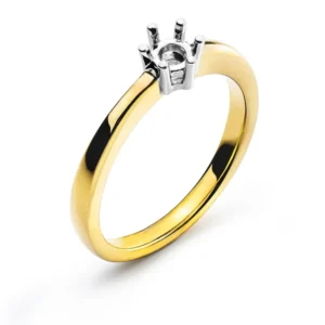 Solitär Ring 6-Griff Bicolor Gelbgold 750 für 0.33 ct.