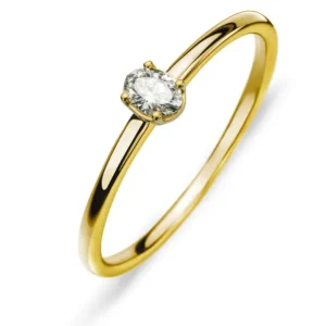 Ring Solitär Gelbgold 750 0.14 ct. H-SI oval