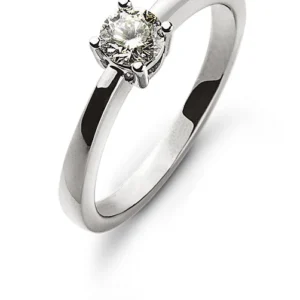Solitär Ring 4-Grifffassung Weissgold 750 Diamant 0,20 ct.