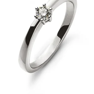 Solitär Ring 6-Griff-Fassung Weissgold 750 H SI 0.10 ct.