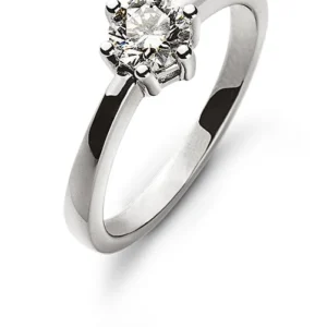 Solitär Ring 6-Griff-Fassung Weissgold 750 H SI 0.50 ct.