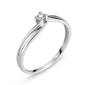 Solitär Ring Weissgold 750 0.06ct H SI