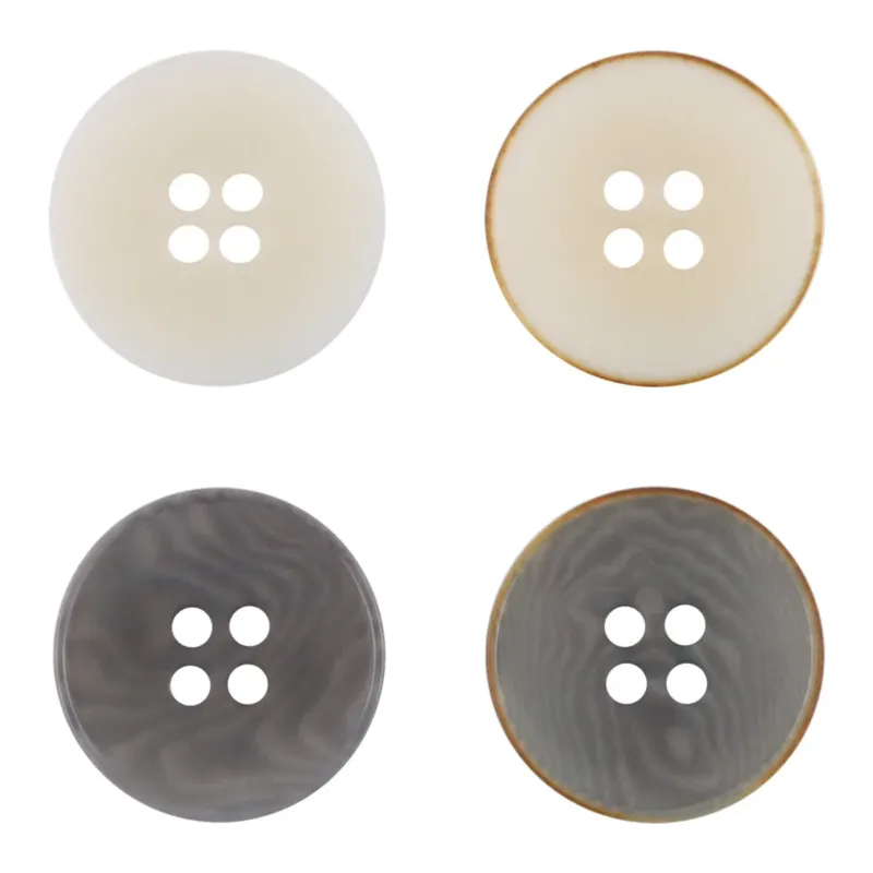 Vintage Charred Edge Natural Corozo Buttons,10 Pack