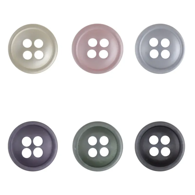 11.5mm 4-Hole Colorful Resin Buttons for Shirts 60 Pack
