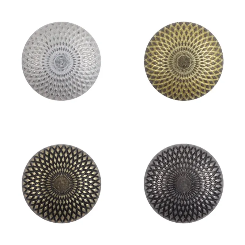 Vintage Geometric Mysterious Style Round Shank Metal Buttons,10pcs
