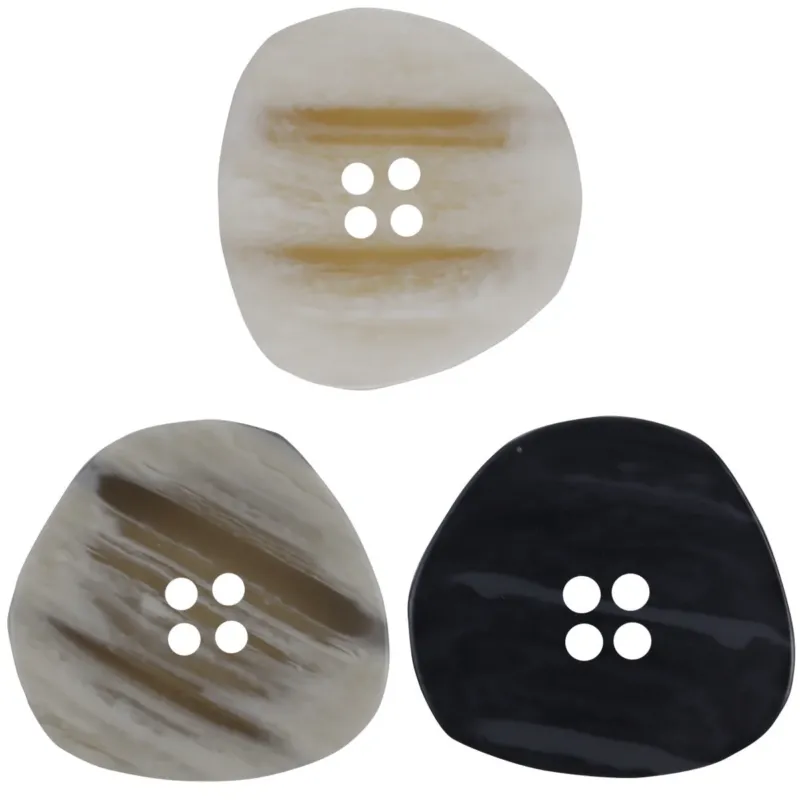 Irregular Gradient Imitation Wood Grain Resin Buttons for Coats,20pcs