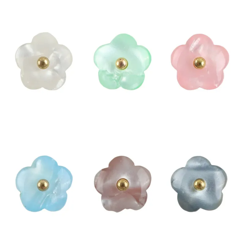 Cute Kids Little Plum Blossom Shank Resin Buttons,20pcs