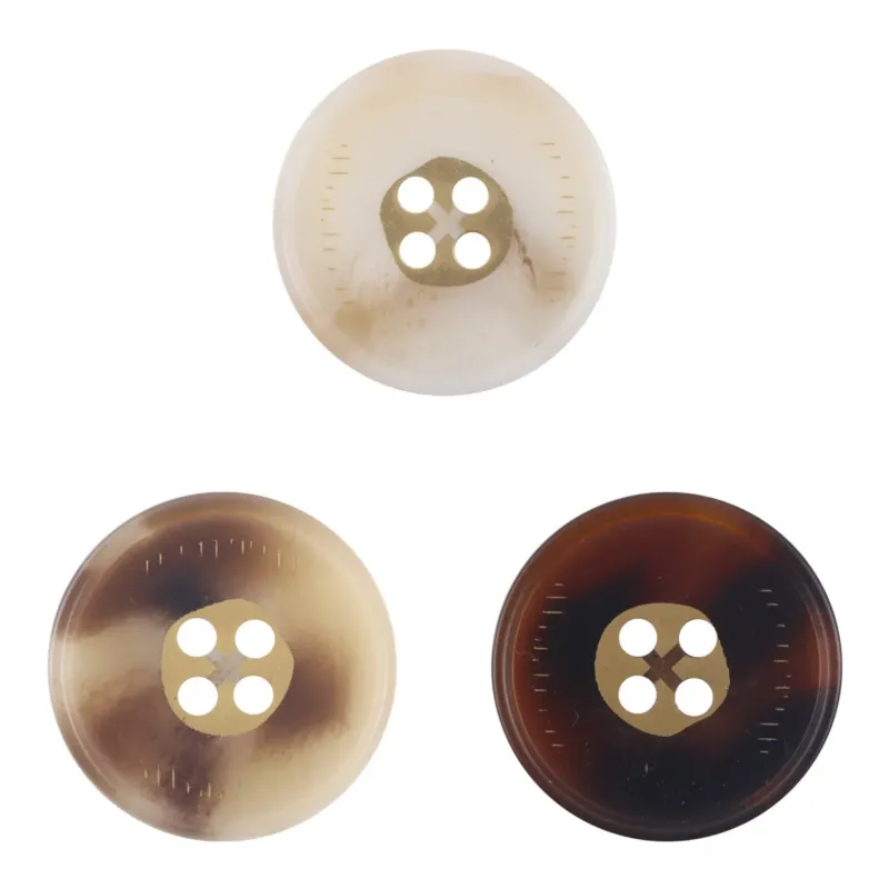 Round 4 Hole Imitation Horn Resin Buttons 20pcs