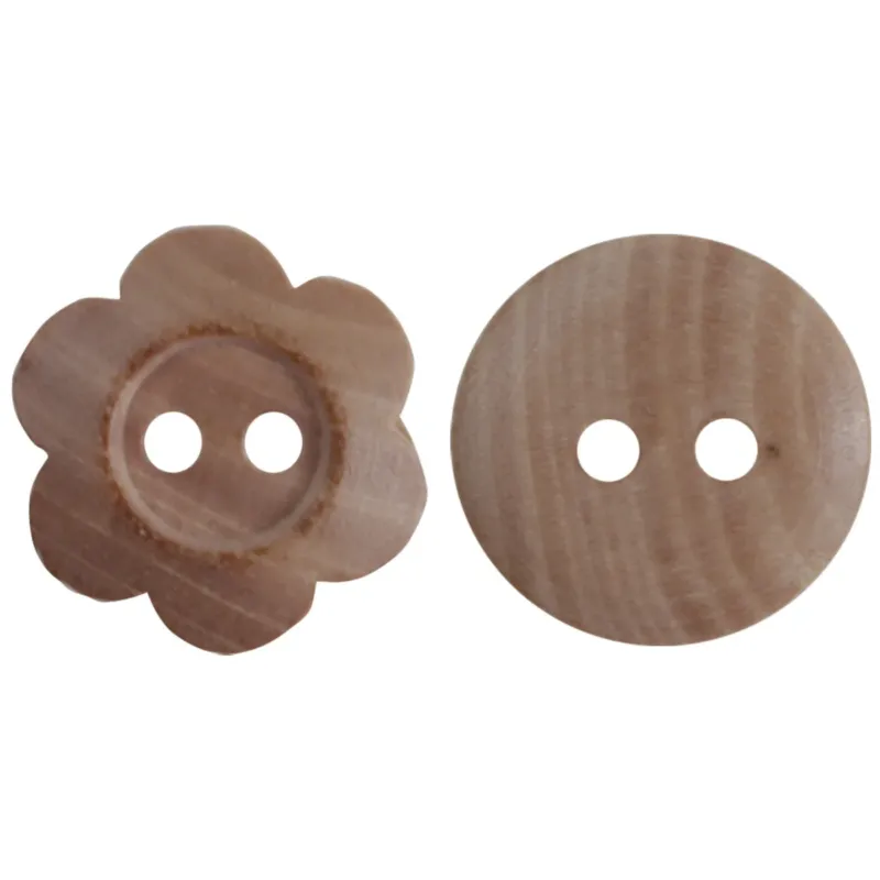 15mm Sunflower Two-Hole Wooden Buttons for Knitted Doll 30pcs