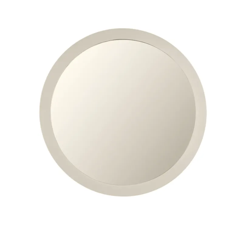 Spiegel - Rundes Design, Mangoholz Rahmen, Sandfarben, 60 cm – Dide | Starfurn