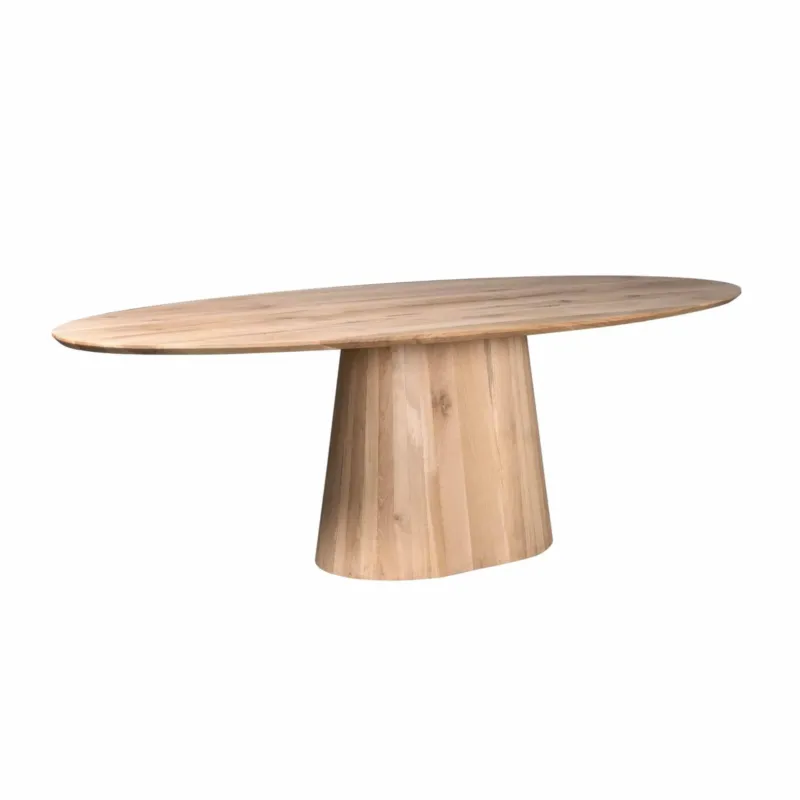 Esszimmertisch - Eichenholz Natur, Oval Form, Stabiles Gestell, 240 cm – Riga | Starfurn
