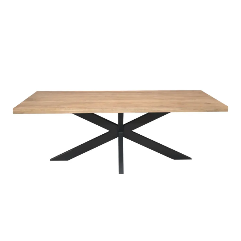 Esszimmertisch – Mangoholz, Schwarzmetall, Matrixgestell - Dakota | Starfurn