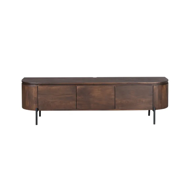 TV-Möbel - Mangoholz Braun, Schwebendes Design, Drei Türen, 160 cm – Excellent | Starfurn