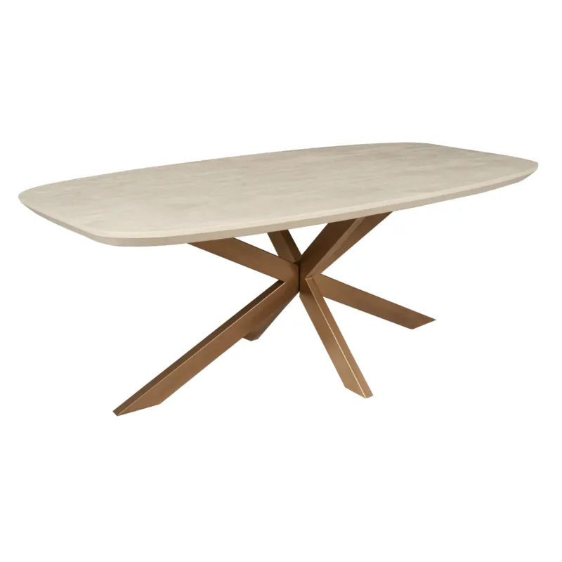Esszimmertisch – Mangoholz, Sandfarbe, Ovale Form – Madison | Starfurn