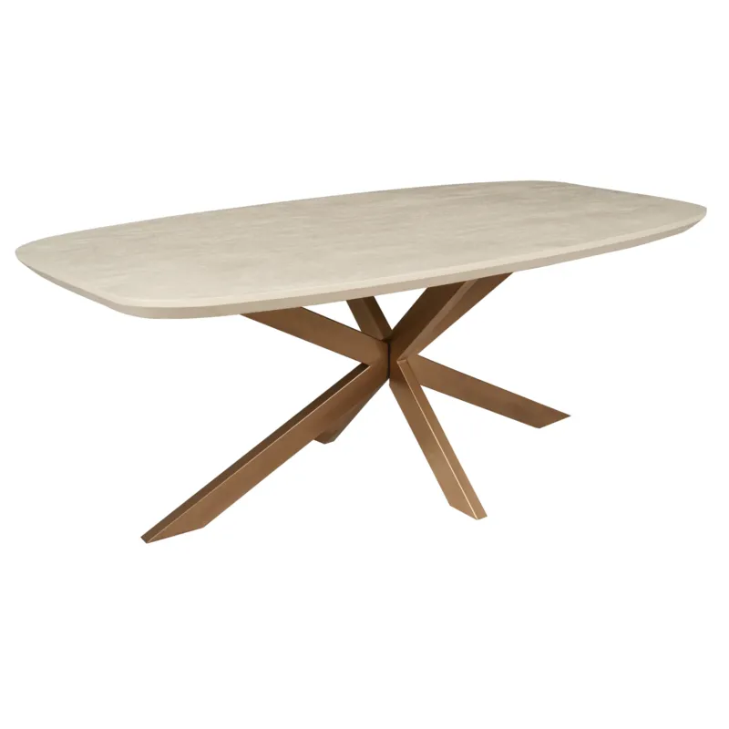 Esszimmertisch – Mangoholz , Deens Ovale Design, Sand Farbe, 240cm – Madison | Starfurn