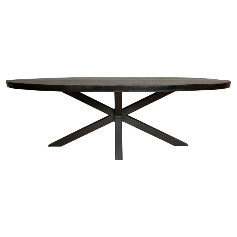 Esszimmertisch – Mangoholz Material, Metallgestell, Oval Design, 180 cm - Denver | Starfurn