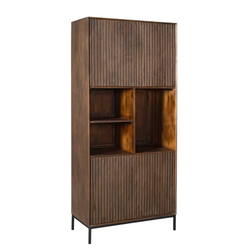 Bücherregal – Mangoholz Material, Metallgestell, Braun Farbe - Madison | Starfurn