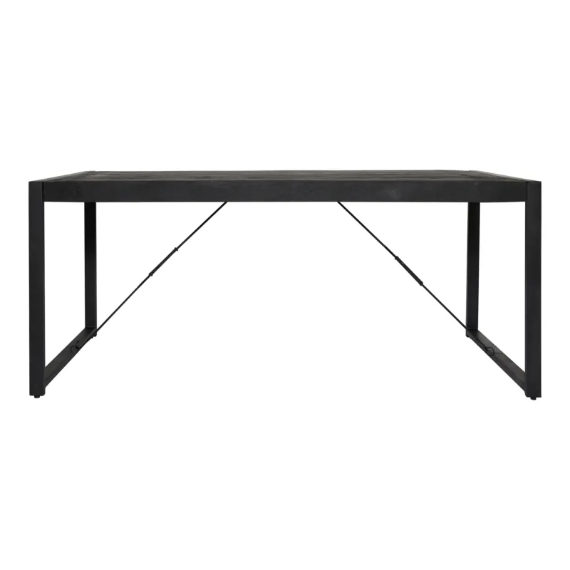 Esszimmertisch - Mangoholz Schwarz, U Gestell, Metall Schwarz, 200 cm – Boaz | Starfurn
