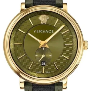 Versace V-Circle – Gold & Green Statement Uhr - VEBQ01519