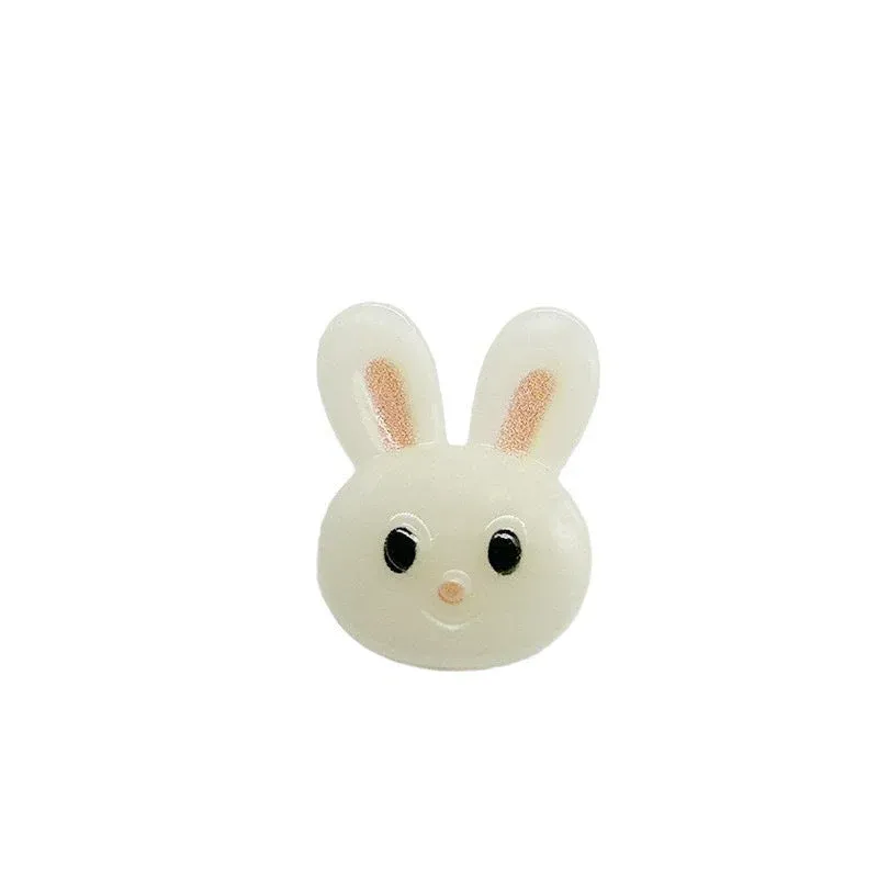 21.5x16.5mm Jelly White Little Rabbit Buttons with Shanks for Children 30pcs