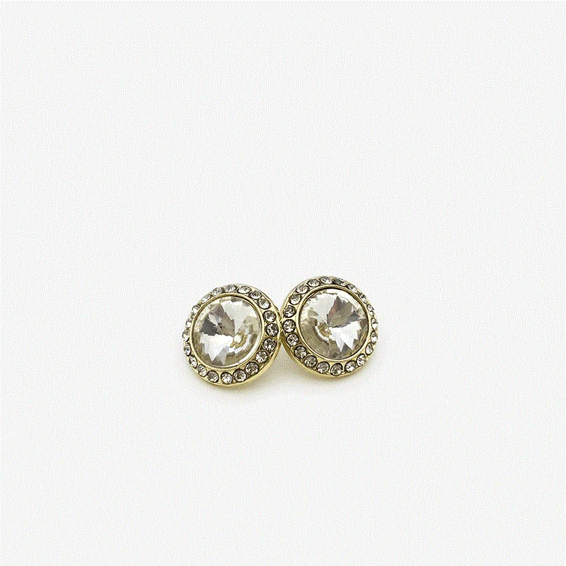Sparkling Crystal & Rhinestone Metal Shank Buttons – 24-Pack Gold White