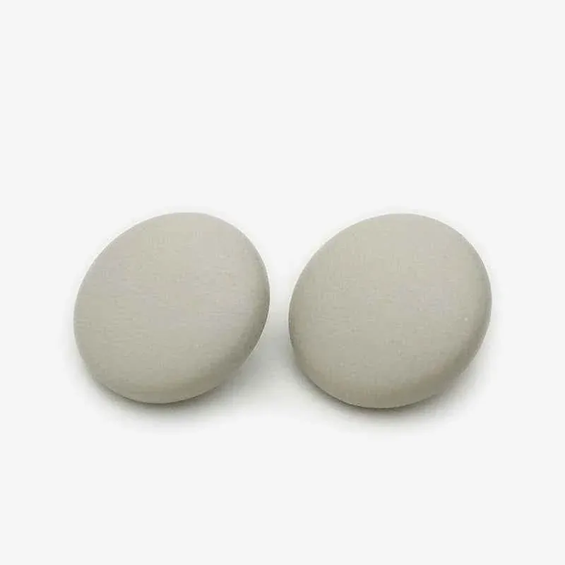 17.5mm Beige/Black/Pink/Blue Suede - Effect Metal Shank Buttons 20pcs Beige