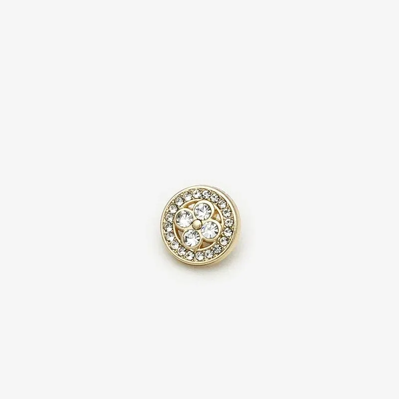 11mm Gold Silver Metal Four Leaf Clover Diamond Shirt Buttons 20pcs Gold