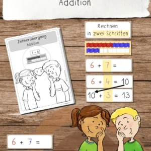 Zehnerübergang Addition - Übungsheft und Tafelmaterial