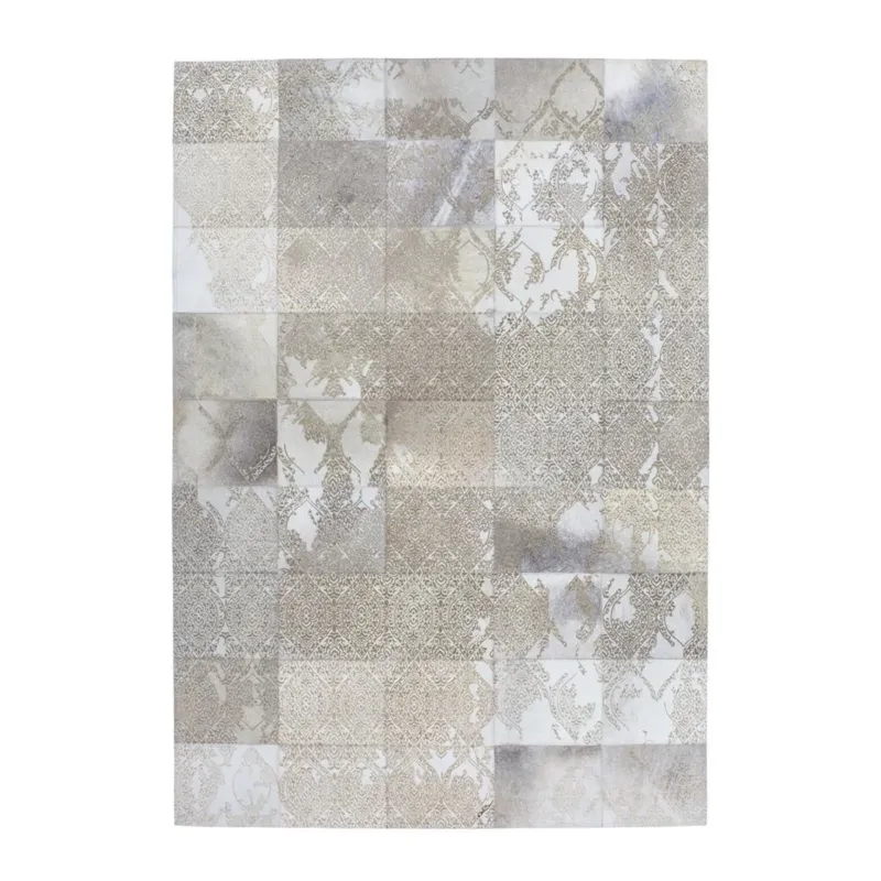 Teppich – Silber Leder, Natürliche Struktur, Premium Design, 180 cm - Cobra 343 | Kayoom
