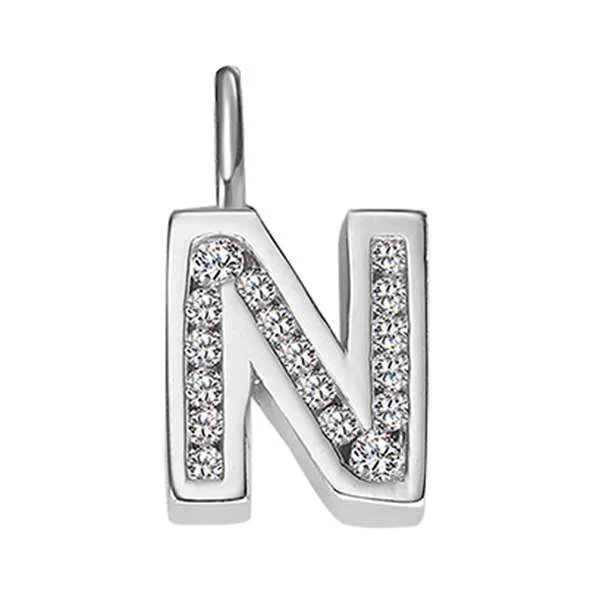 Anhänger Silber 925 weiss Buchstabe N poliert rhodiniert - 6256.08989/1400