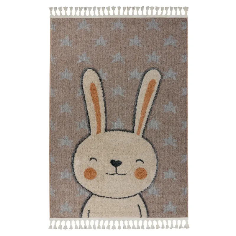 Teppich – Hasenmotiv, Polypropylen Flor, Kurzflor Struktur, 160 x230 cm - Modena 415 | Kayoom