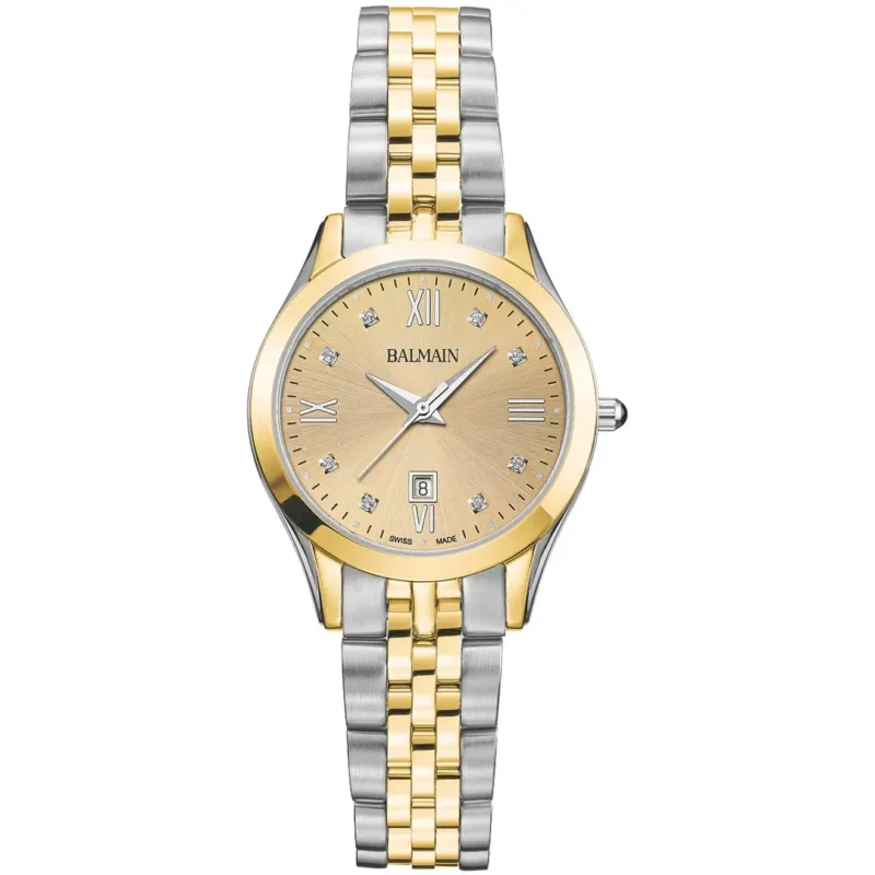 Balmain Classic R Lady 30mm Gold Bicolor Diamanten – B4112.31.25