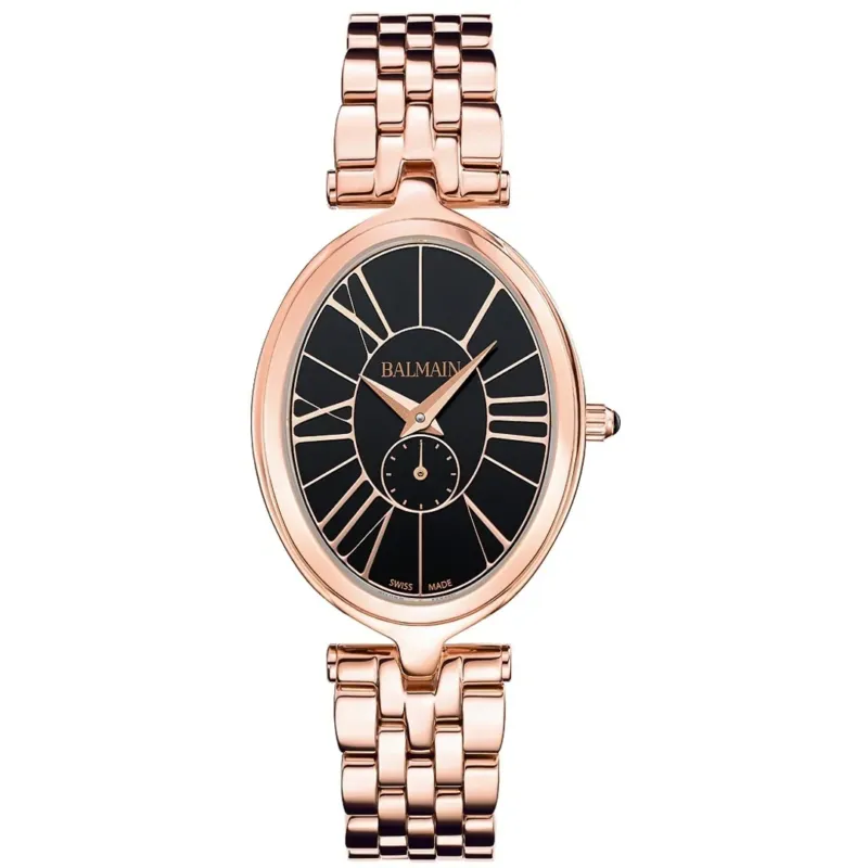 Balmain Haute Elegance Oval Schwarz Rosé 31x26mm – B8119.33.62