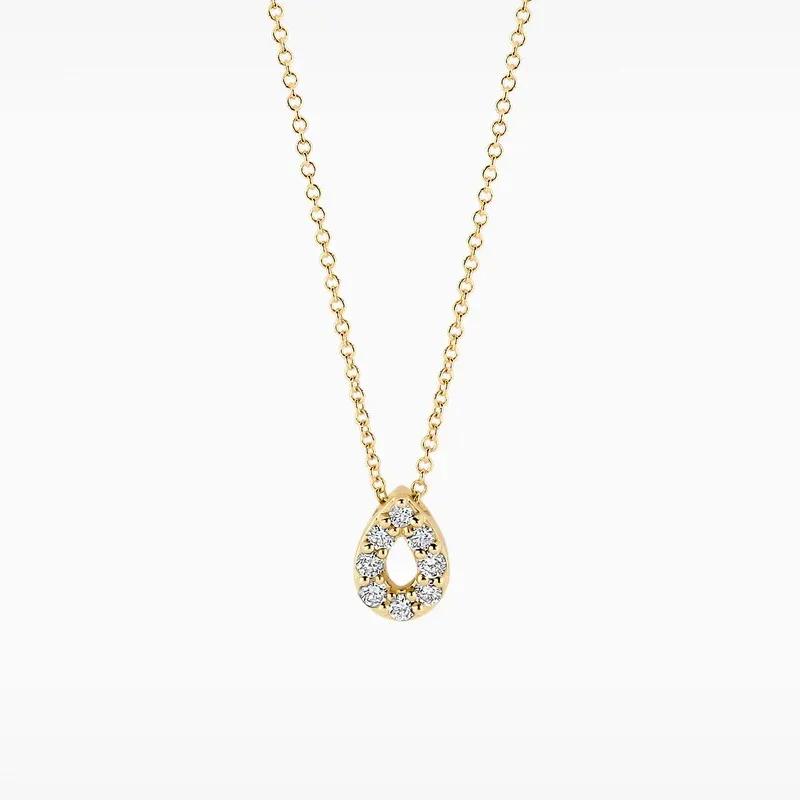 Blush Halskette aus 14 Karat Gold mit Tropfenanhänger und Labordiamanten 0.12 ct - LG3018Y