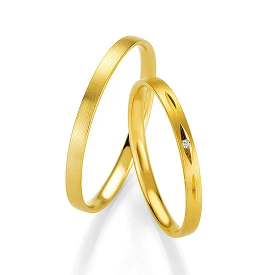 Breuning Dezent Trauringe mit Diamant 0,007 ct./ges. - 48/04332 & 48/04331