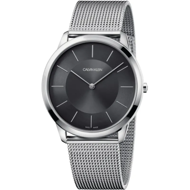 Calvin Klein Minimal Gent Herrenuhr Anthrazit Silber - K3M2T124